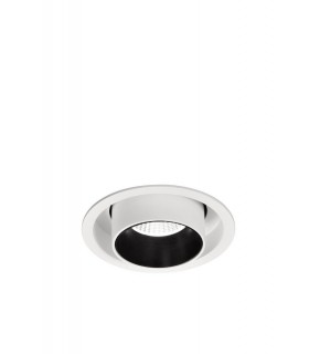 Retractable Recessed Swivel Spotlight, 12W, 3000K, 1020lm, Matt White & Black, Cut Out 95mm - 1