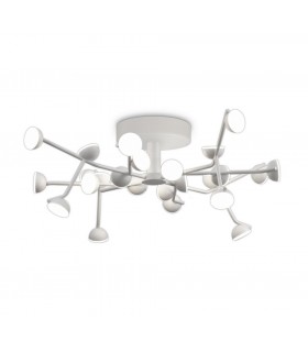24 Light Flush Ceiling Light, Round 65.8cm, 72W LED, 3000K, 3960lm, White - 1