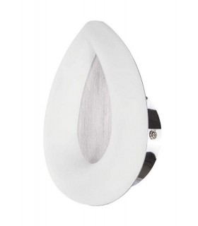 Flush Wall Lamp 5W LED 3000K, 450lm, Satin Aluminium, Frosted Acrylic, Polished Chrome - 1