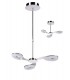 Telescopic Semi Flush Convertible 3 Light 15W LED 3000K, 1350lm, Satin Aluminium, Frosted Acrylic, Polished Chrome - 1