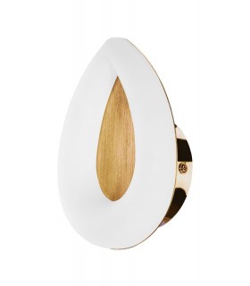 Flush Wall Lamp 5W LED 3000K, 450lm, Satin Gold, Frosted Acrylic, Gold - 1