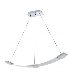 Ceiling Pendant 3 Light 21W LED 3000K, 1890lm, Satin Aluminium, Frosted Acrylic - 1