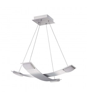Ceiling Pendant 4 Light 28W LED 3000K, 2520lm, Satin Aluminium, Frosted Acrylic - 1