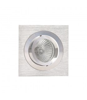 Swivel Recessed Downlight 9.2cm Square 1 x GU10 Max 50W Satin Nickel , Chrome - 1