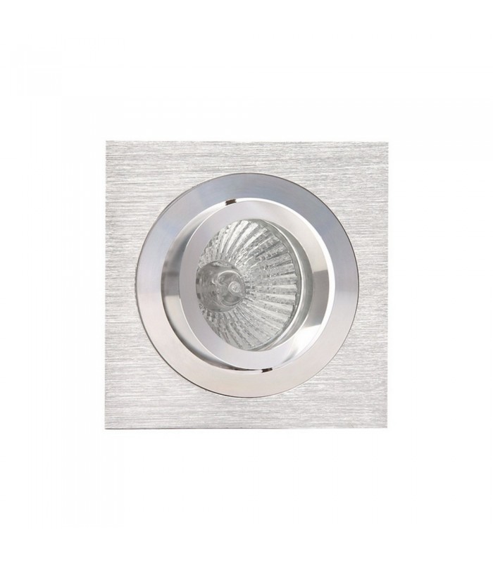 Swivel Recessed Downlight 9.2cm Square 1 x GU10 Max 50W Satin Nickel , Chrome - 1