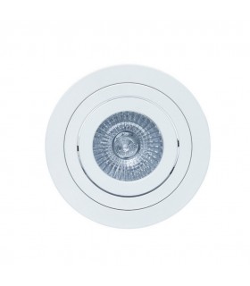Swivel Recessed Downlight 9.2cm Round 1 x GU10 Max 50W Matt White - 1