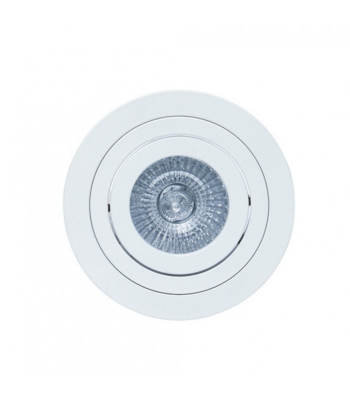 Swivel Recessed Downlight 9.2cm Round 1 x GU10 Max 50W Matt White - 1