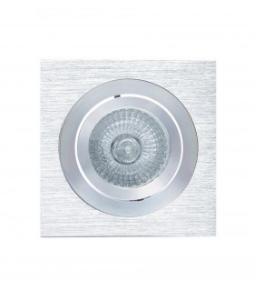 Swivel Recessed Downlight 9.2cm Square 1 x GU10 Max 50W Aluminium - 1