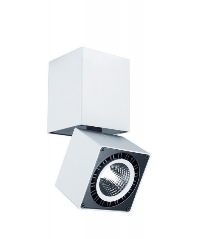 Spotlight 7.6cm Square 12W LED 3000K, 1040lm, Matt White - 1