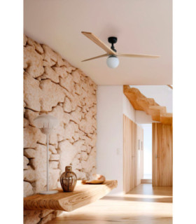 Klim Medium Ceiling Fan Black, Pine Blades, E27 Light