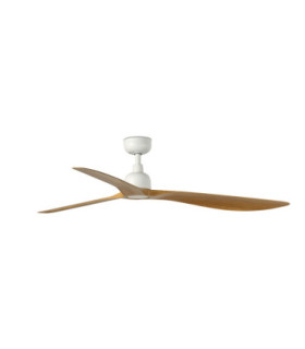 Outwood L White/Light Oak Wood Fan Ip44-1