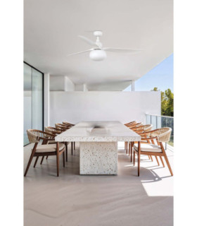 Outwood 150cm Ceiling Fan White, E27 Light, IP44