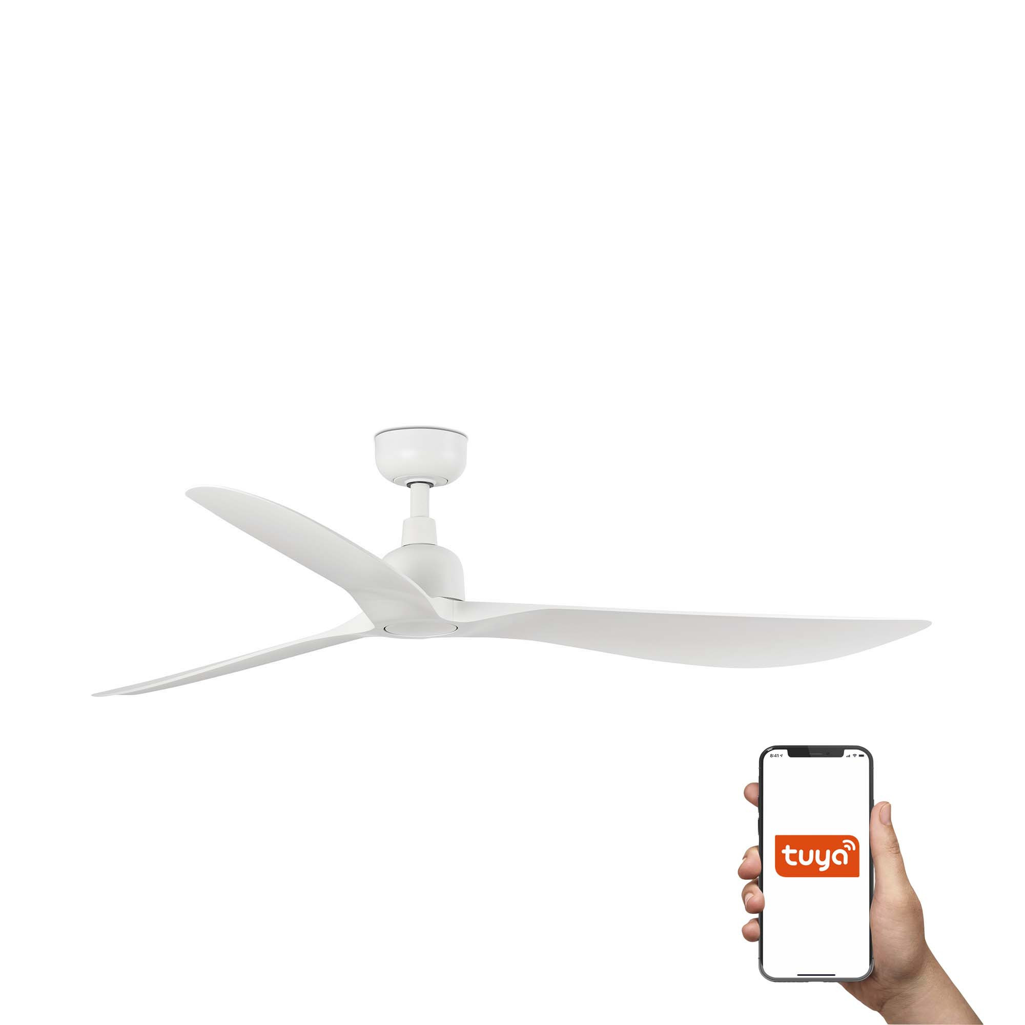 Outwood 150cm Smart Ceiling Fan White, IP44