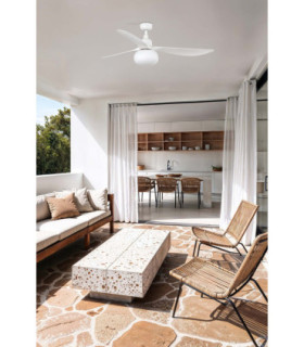 Outwood 150cm Smart Ceiling Fan White, E27 Light, IP44