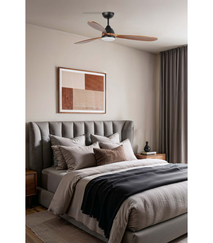 Poros L Led Black/Walnut Fan Fsc-2