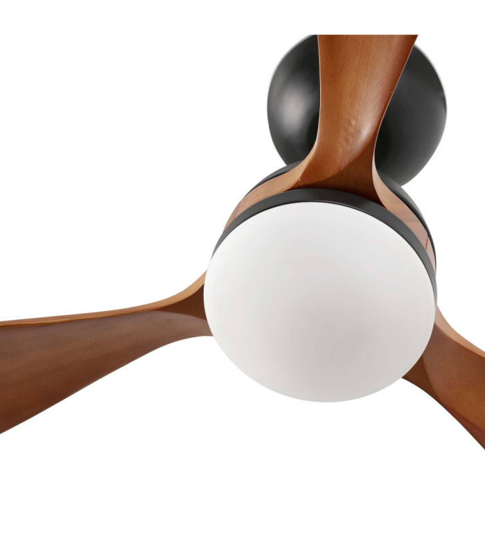 Poros L Led Black/Walnut Fan Fsc-4