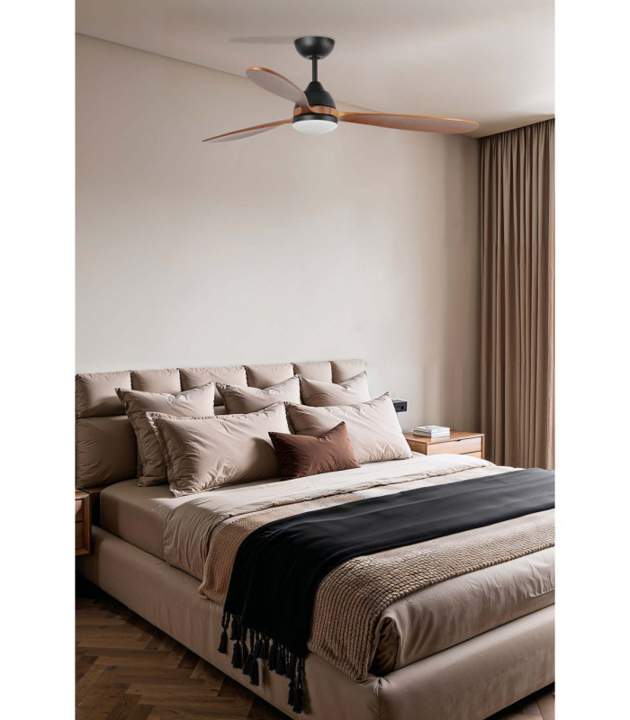 Poros L Led Black/Walnut Fan Tuya Fsc-2
