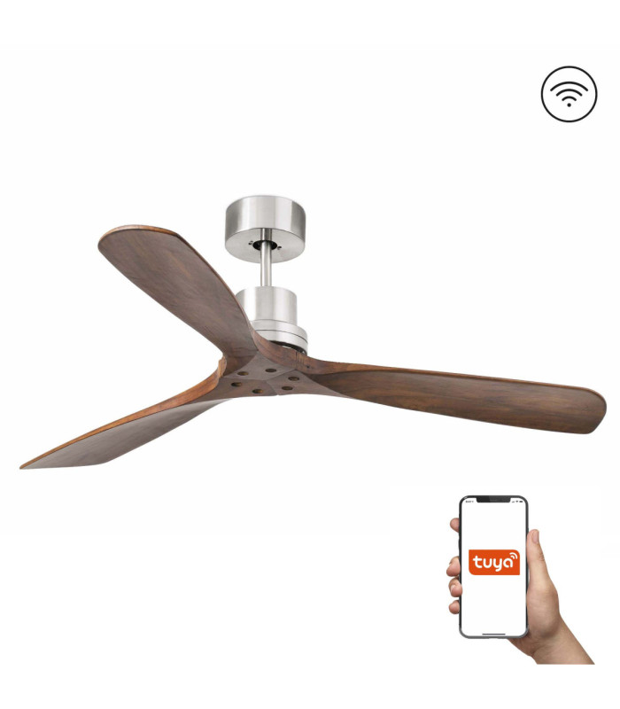 Lantau L Matt Nickel/Walnut Fan Tuya Fsc-1
