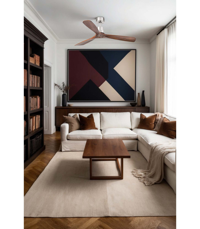 Lantau L Matt Nickel/Walnut Fan Tuya Fsc-2