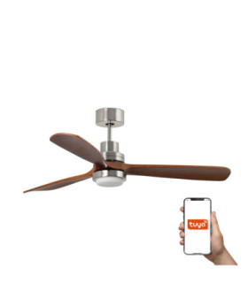 Lantau Xl Led Matt Nickel/Walnut Fan Tuya Fsc-1