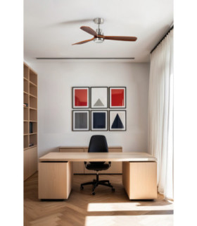 Lantau Xl Led Matt Nickel/Walnut Fan Tuya Fsc-2