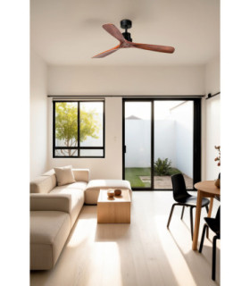 Lantau L Matt Black/Walnut Fan Tuya Fsc-2
