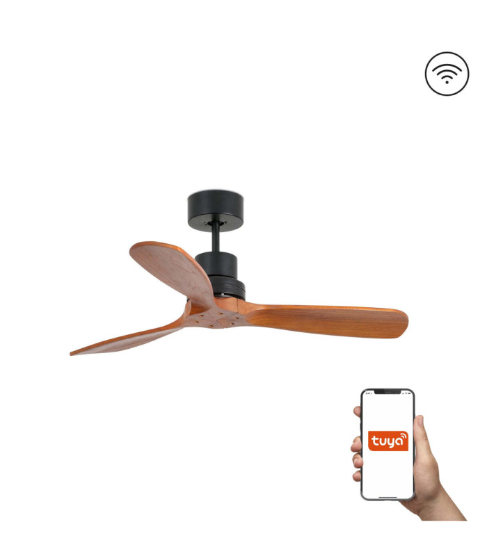 Mini Lantau S Matt Black/Walnut Fan Tuya-1