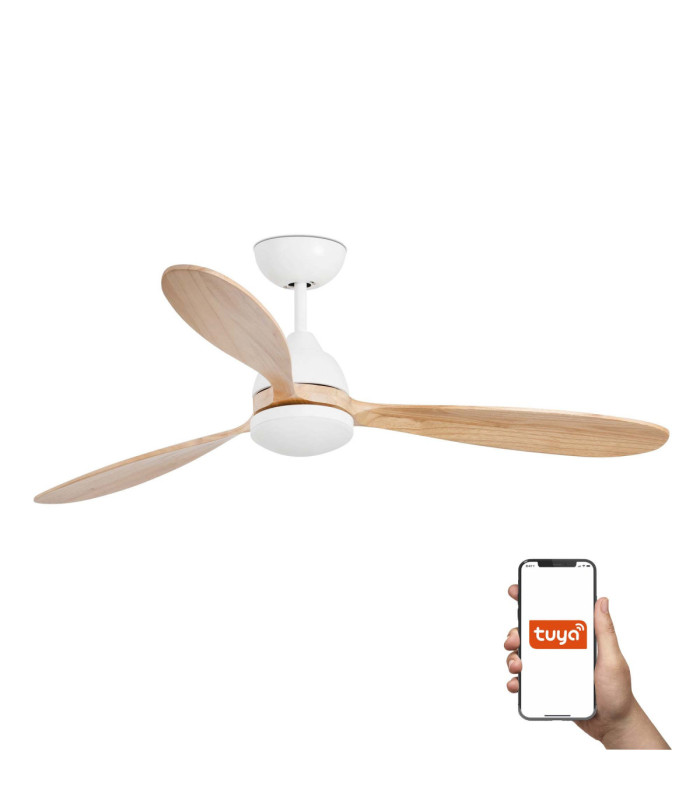 Poros L Led White/Pine Fan Tuya Fsc-1