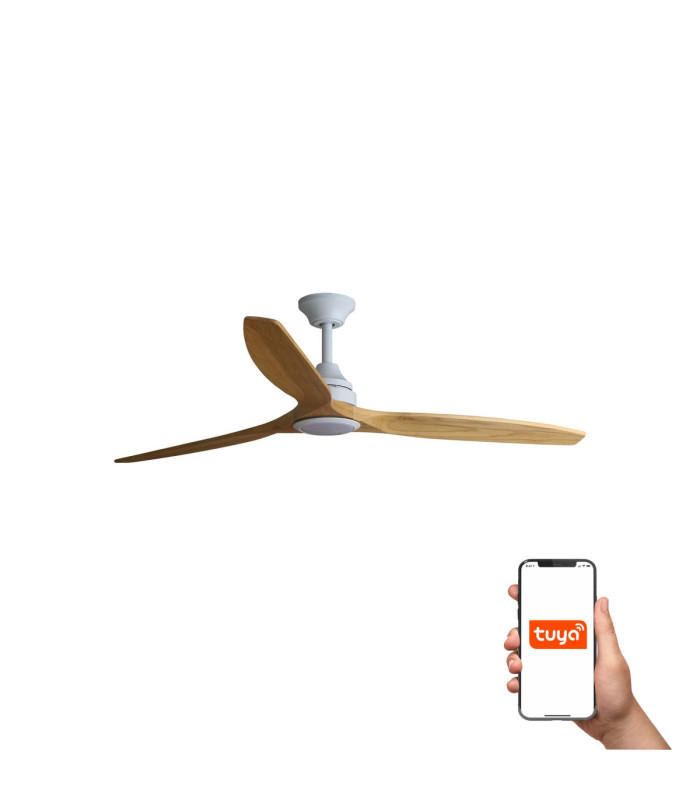 Alo L White/Wood Fan Tuya Cct-1