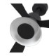Amelia L Black/Black Fan Wall Control Cct-4