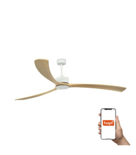 Kauai Xxl White/Pine Fan Tuya-1