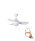 Hvar Small 3 Blade Ceiling Fan Matt White with Light 3000 - 4500 - 6500K Tuya Smart System