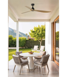Outwood L Brown/Light Oak Wood Fan Ip44 Tuya-2
