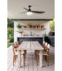 Outwood 150cm Smart Ceiling Fan Dark Brown, Walnut Blades, E27 Light, IP44