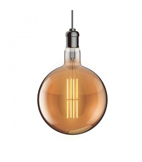 LED Globe D200, H E27 Dimmable 230V 8W Warmwhite 1800K, Gold, 5yrs Warranty - 1