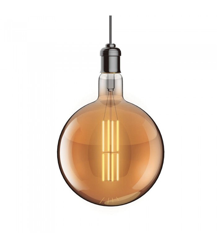 LED Globe D200, H E27 Dimmable 230V 8W Warmwhite 1800K, Gold, 5yrs Warranty - 1
