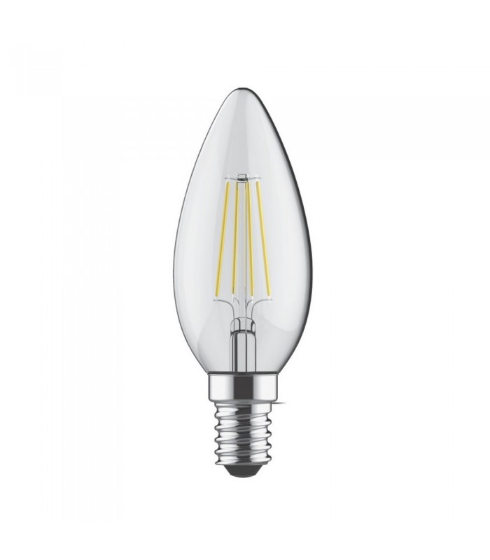 LED Candle E14 230V 4W Warm White 2700K, 470lm, Clear - 1