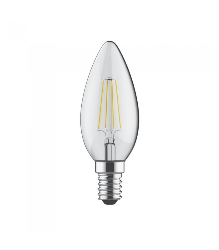 LED Candle E14 Dimmable 230V 4W Warm White 2700K, 400lm, Clear - 1