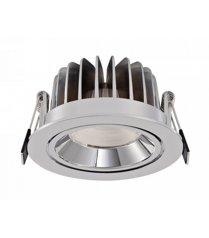LED Recessed Tiltable Downlight, Chrome, 60 deg. Beam Angle, 780lm, 2700K, IP44, DRIVER NOT INCLUDED - 1