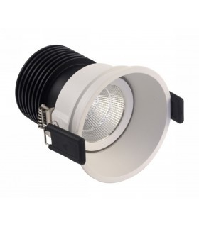 LED Recessed Tiltable Downlight, White, 40 deg. Beam Angle, 760lm, 3000K, IP20, DRIVER NOT INC. - 1