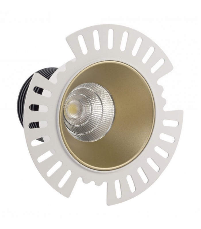 LED Recessed Downlight, Gold Trimless, 25 deg. Beam Angle, 760lm, 3000K, IP20, DRIVER NOT INC. - 1