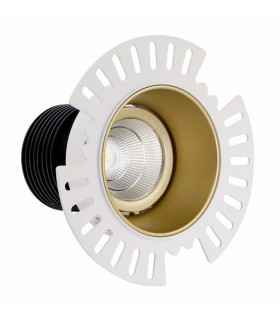 LED Recessed Tiltable Downlight, Gold Trimless, 25 deg. Beam Angle, 840lm, 5000K, IP20, DRIVER NOT INC. - 1