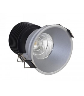 LED Recessed Downlight, Silver, 25 deg. Beam Angle, 760lm, 3000K, IP20, DRIVER NOT INC. - 1