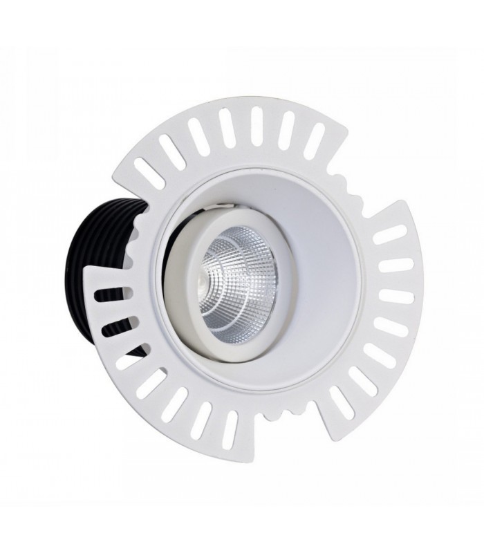 LED Recessed Tiltable Downlight, White Trimless, 25 deg. Beam Angle, 780lm, 4000K, IP20, DRIVER NOT INC. - 1