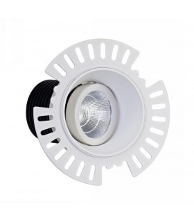 LED Recessed Tiltable Downlight, White Trimless, 40 deg. Beam Angle, 840lm, 5000K, IP20, DRIVER NOT INC. - 1