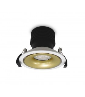LED Recessed Round Downlight, White/Gold, 60 deg. Beam Angle, 780lm, 4000K, IP20, DRIVER NOT INC. - 1