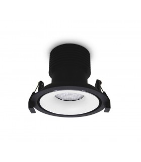 LED Recessed Round Downlight, Black/White, 40 deg. Beam Angle, 840lm, 5000K, IP20, DRIVER NOT INC. - 1