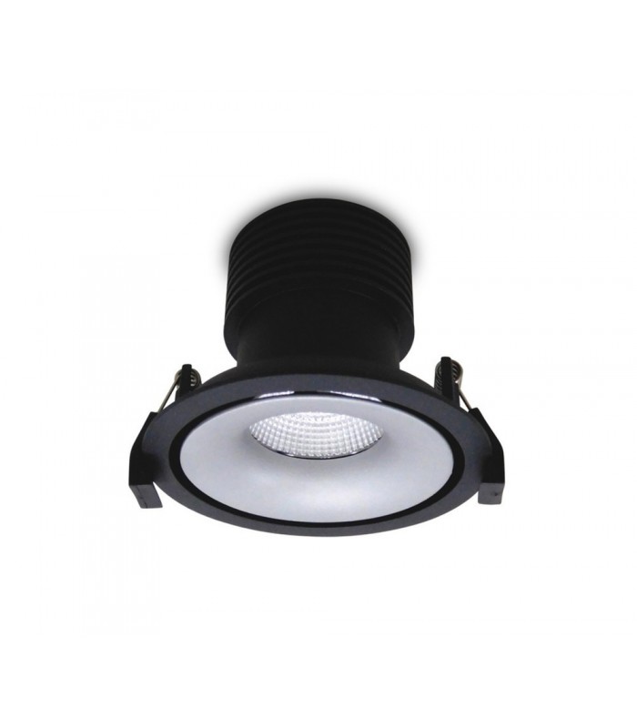 LED Recessed Round Downlight, Black/Silver, 60 deg. Beam Angle, 760lm, 3000K, IP20, DRIVER NOT INC. - 1