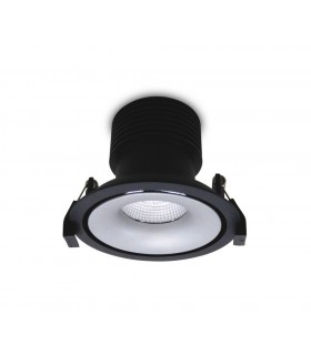 LED Recessed Round Downlight, Black/Silver, 60 deg. Beam Angle, 780lm, 4000K, IP20, DRIVER NOT INC. - 1