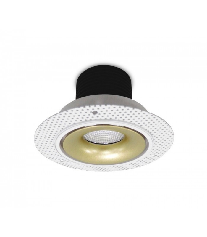 LED Recessed Round Downlight, White/Gold, 40 deg. Beam Angle, 780lm, 4000K, IP20, DRIVER NOT INC. - 1